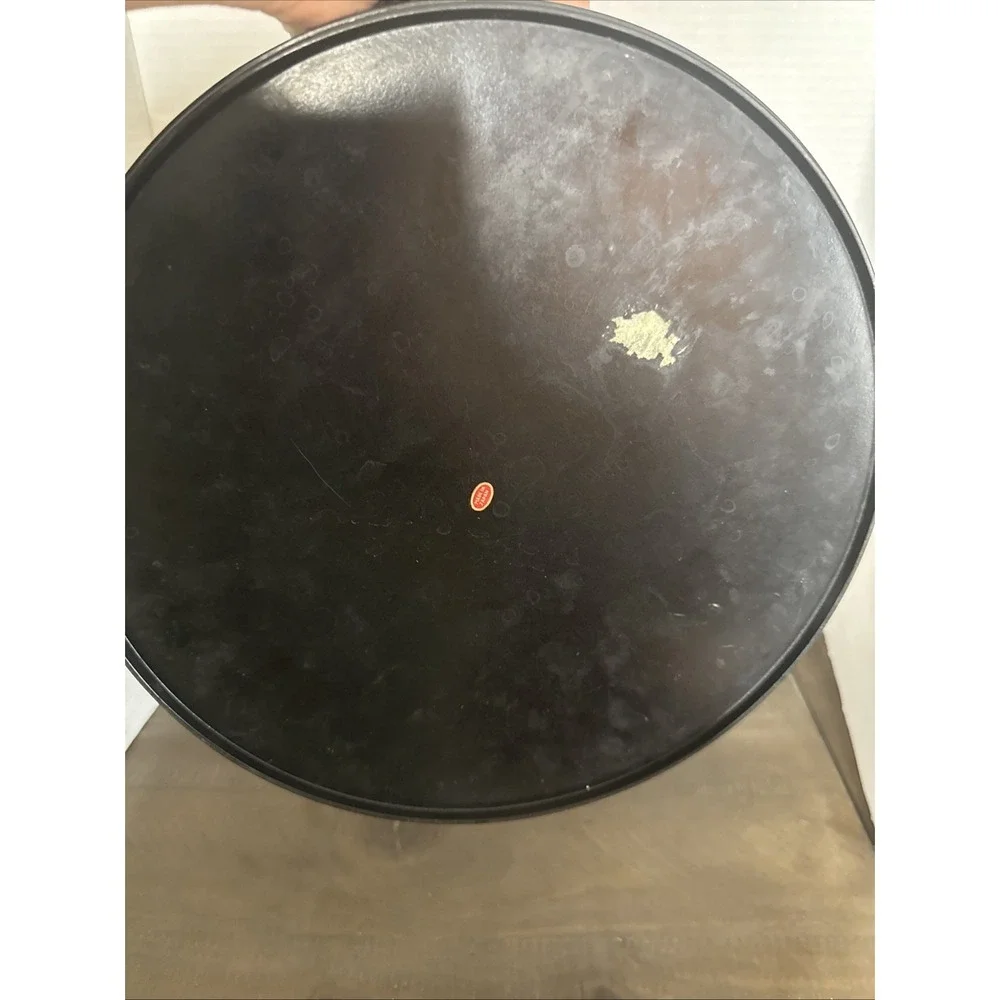 Vtg Japanese Lacquerware Black Covered‎ Dish Floral design red&white Flowers Red